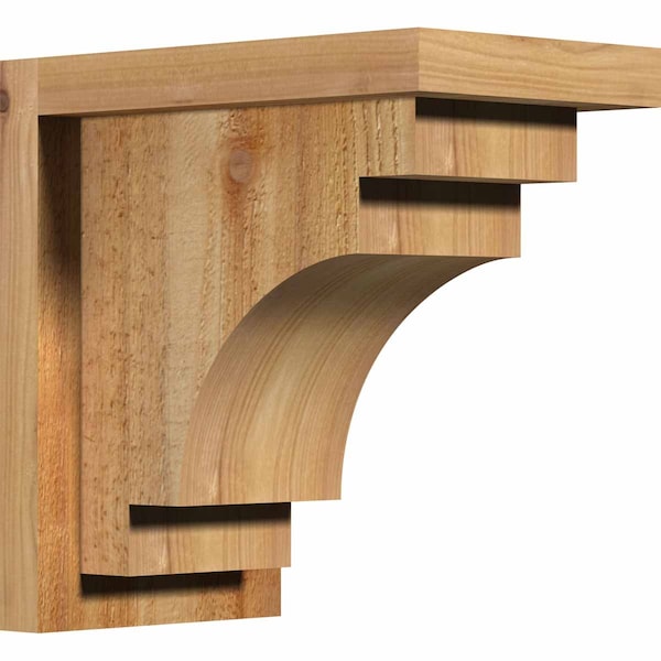 Ekena Millwork Mediterranean Rough Sawn Corbel w/Backplate, Western Red Cedar, 6"W x 10"D x 10"H COR06X10X10MED01RWR - main
